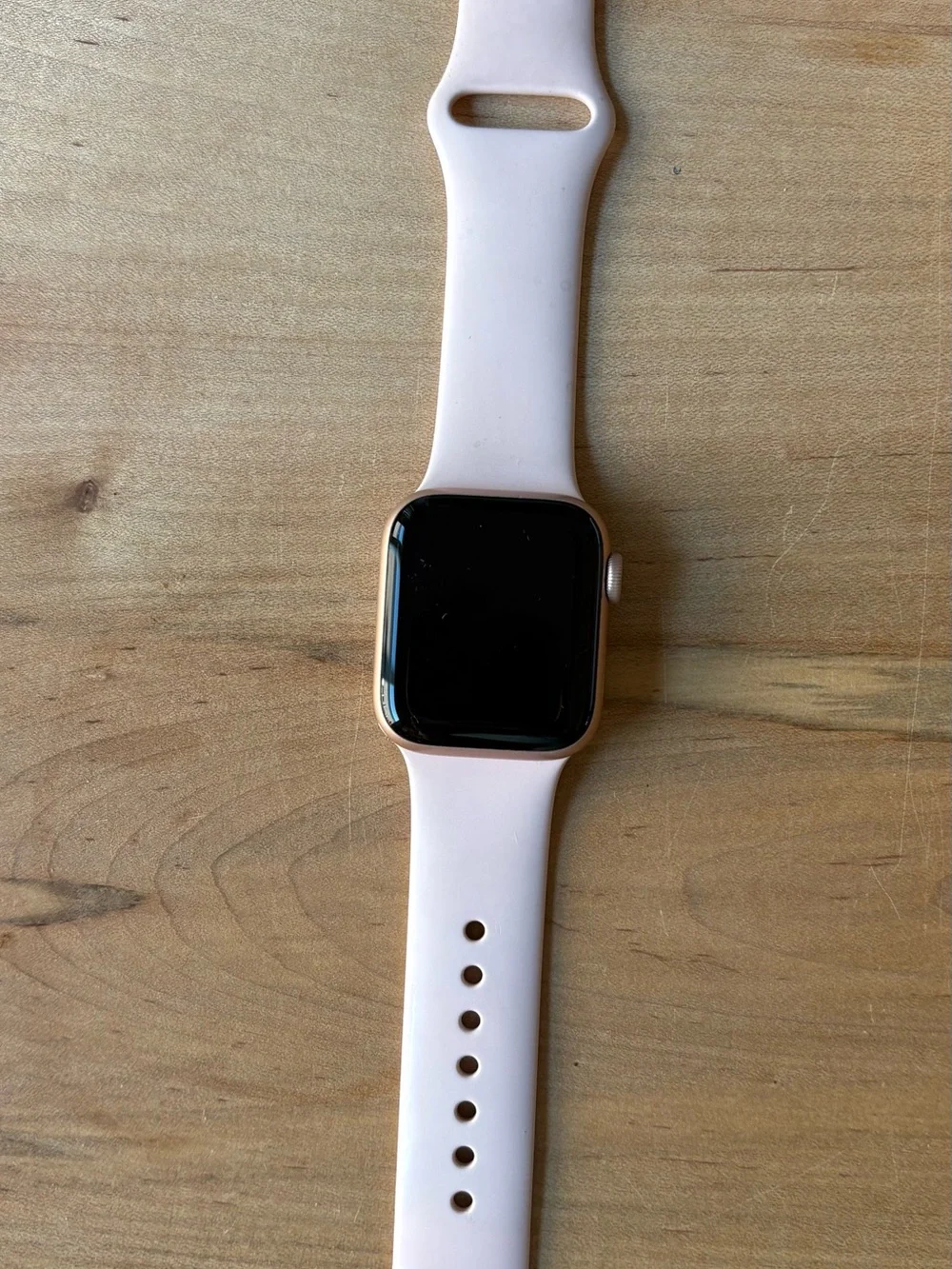Apple Watch with Soft Pink Silicone Band